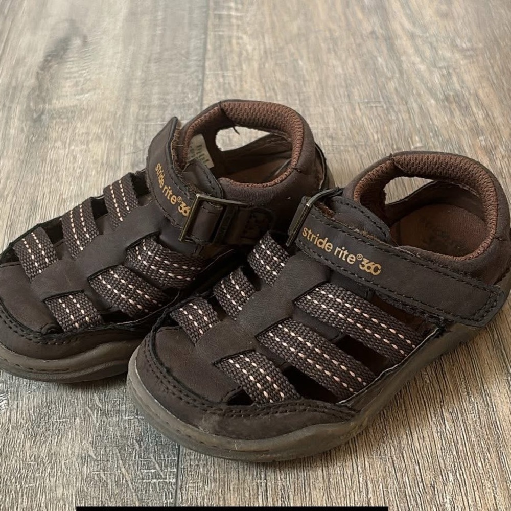 Stride Rite Dark Brown Kids Sandals